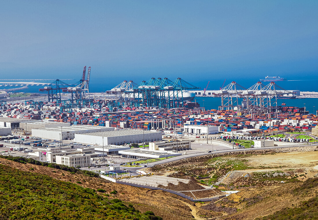 Port of Tanger Med, Morocco, the largest port in Africa